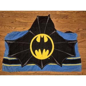 BATMAN Hooded Bath Towel 45x24" Black Yellow Blue